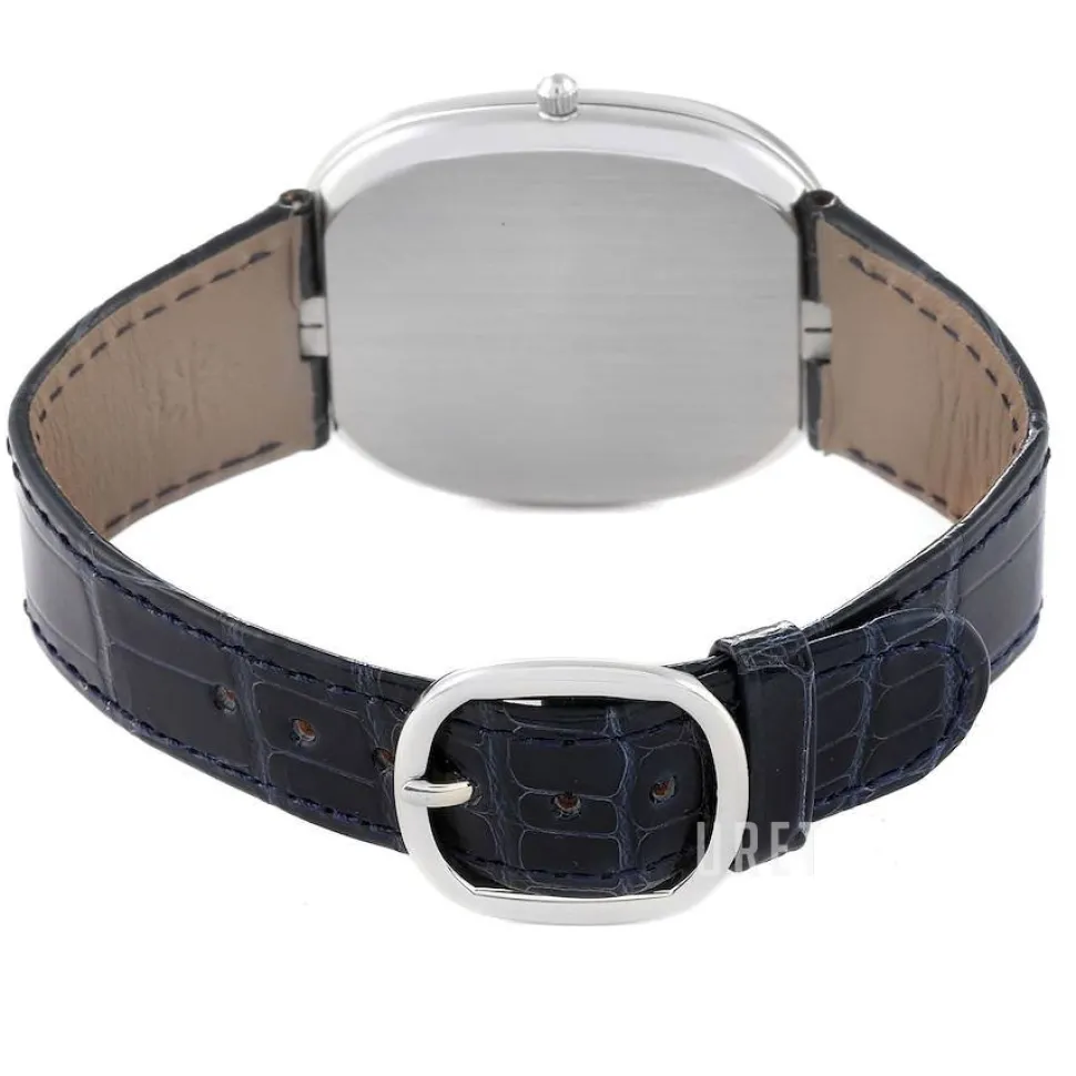 Golden Ellipse Blå/Läder 35.6x31.1 mm