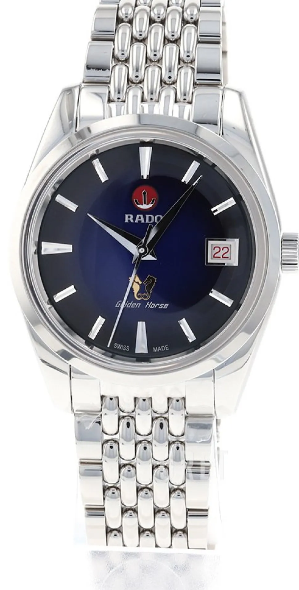 Golden Horse Blå/Stål Ø37 mm