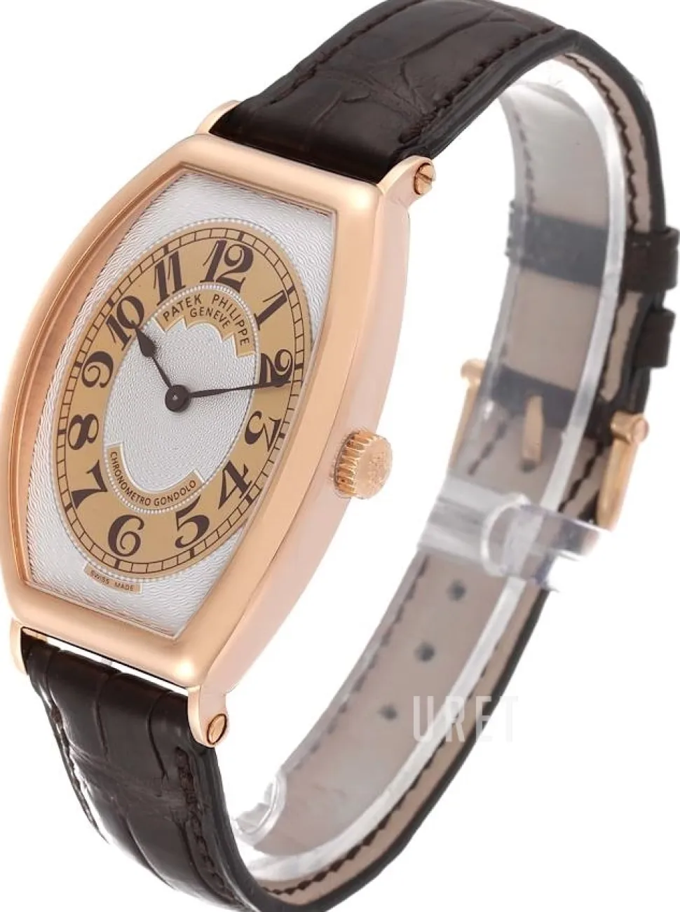 Gondolo Silverfärgad/Läder 42x32 mm