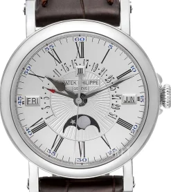 Grand Complications Silverfärgad/Läder Ø38 mm