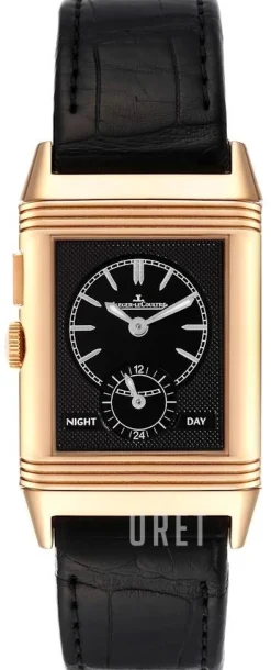 Grande Reverso Ultra Thin Duoface Pink Gold Silverfärgad/Läder