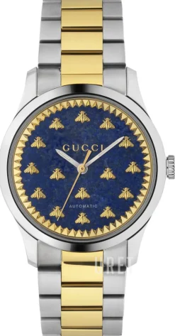 G-Timeless Blå/18 karat gult guld Ø38 mm