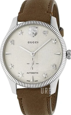 G-Timeless Silverfärgad/Läder Ø40 mm