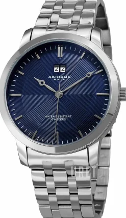 Guilloche Blå/Stål Ø44 mm