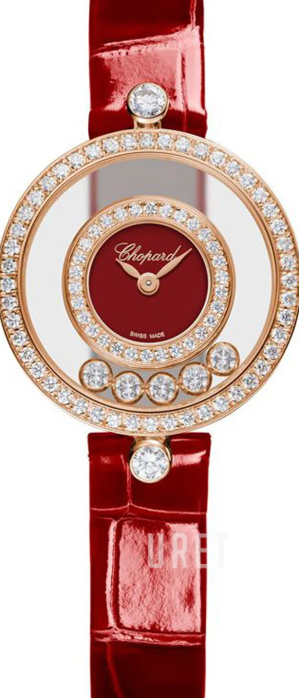 Happy Diamonds Röd/Läder Ø26 mm