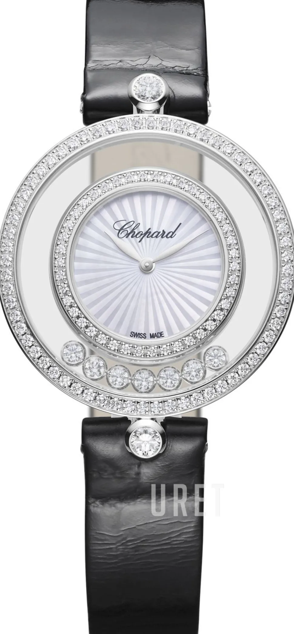 Happy Diamonds Silverfärgad/Läder Ø32 mm