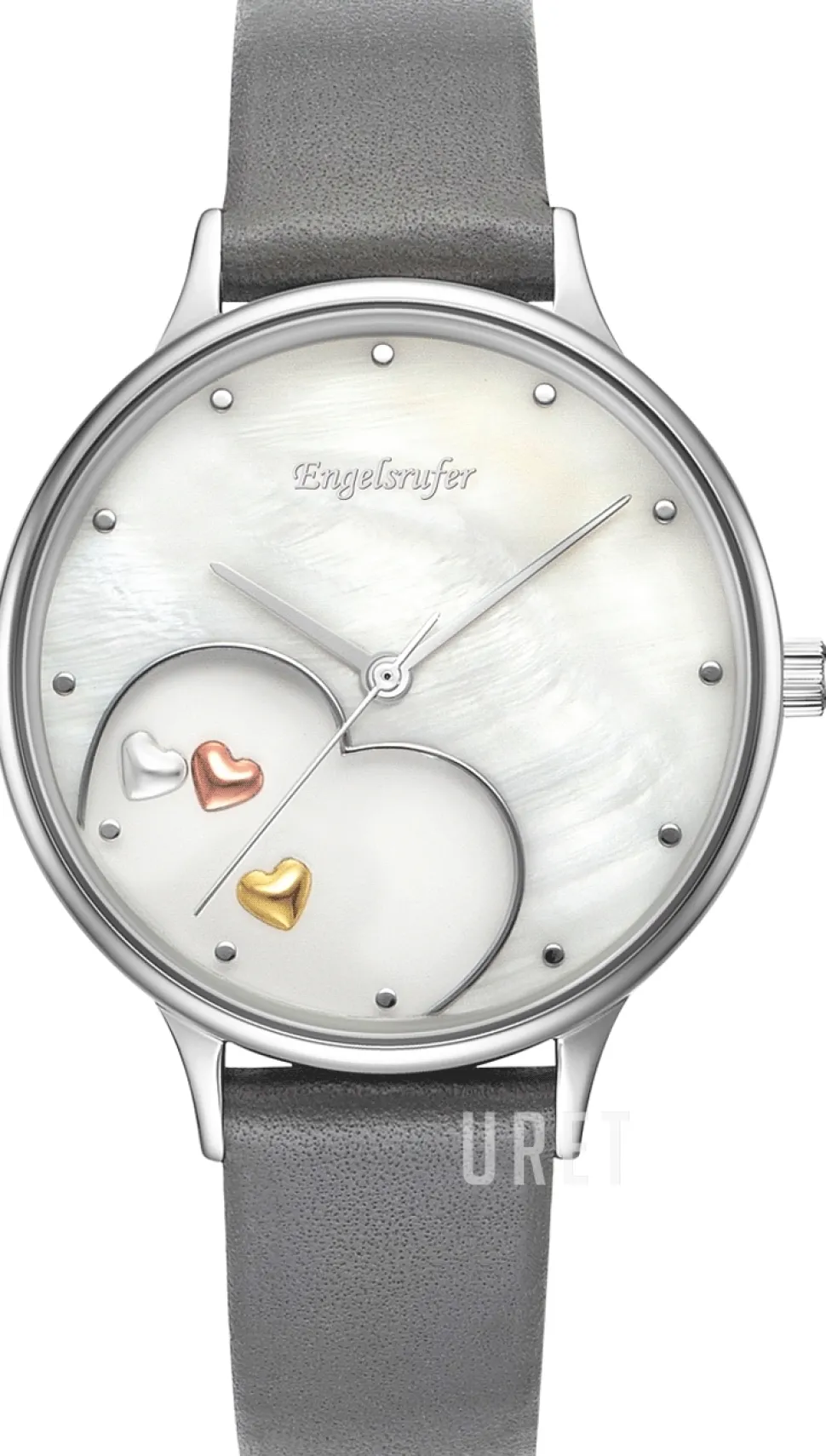 Happy Hearts Vit/Läder Ø34 mm