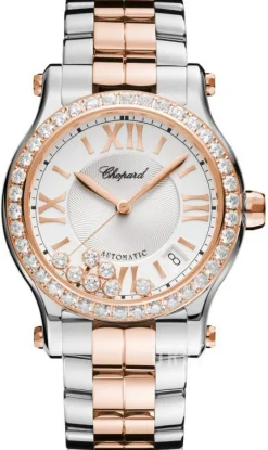 Happy Sport Silverfärgad/18 karat roséguld Ø36 mm