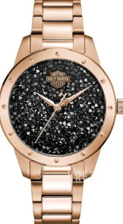 Harley-Davidson Svart/Roséguldstonat stål Ø35 mm