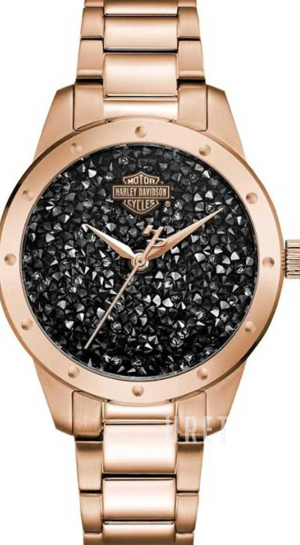Harley-Davidson Svart/Roséguldstonat stål Ø35 mm