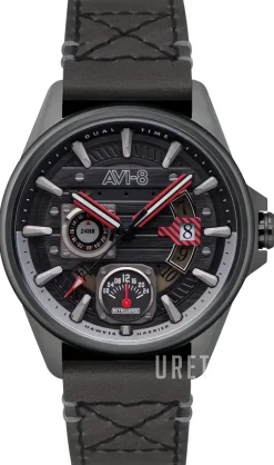 Hawker Harrier Grå/Läder Ø44 mm