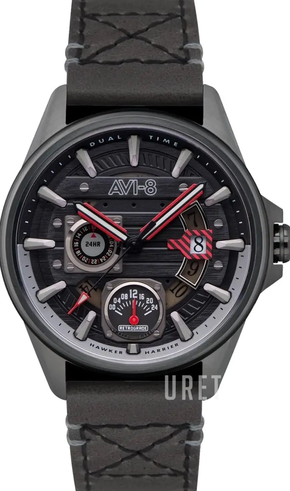 Hawker Harrier Grå/Läder Ø44 mm