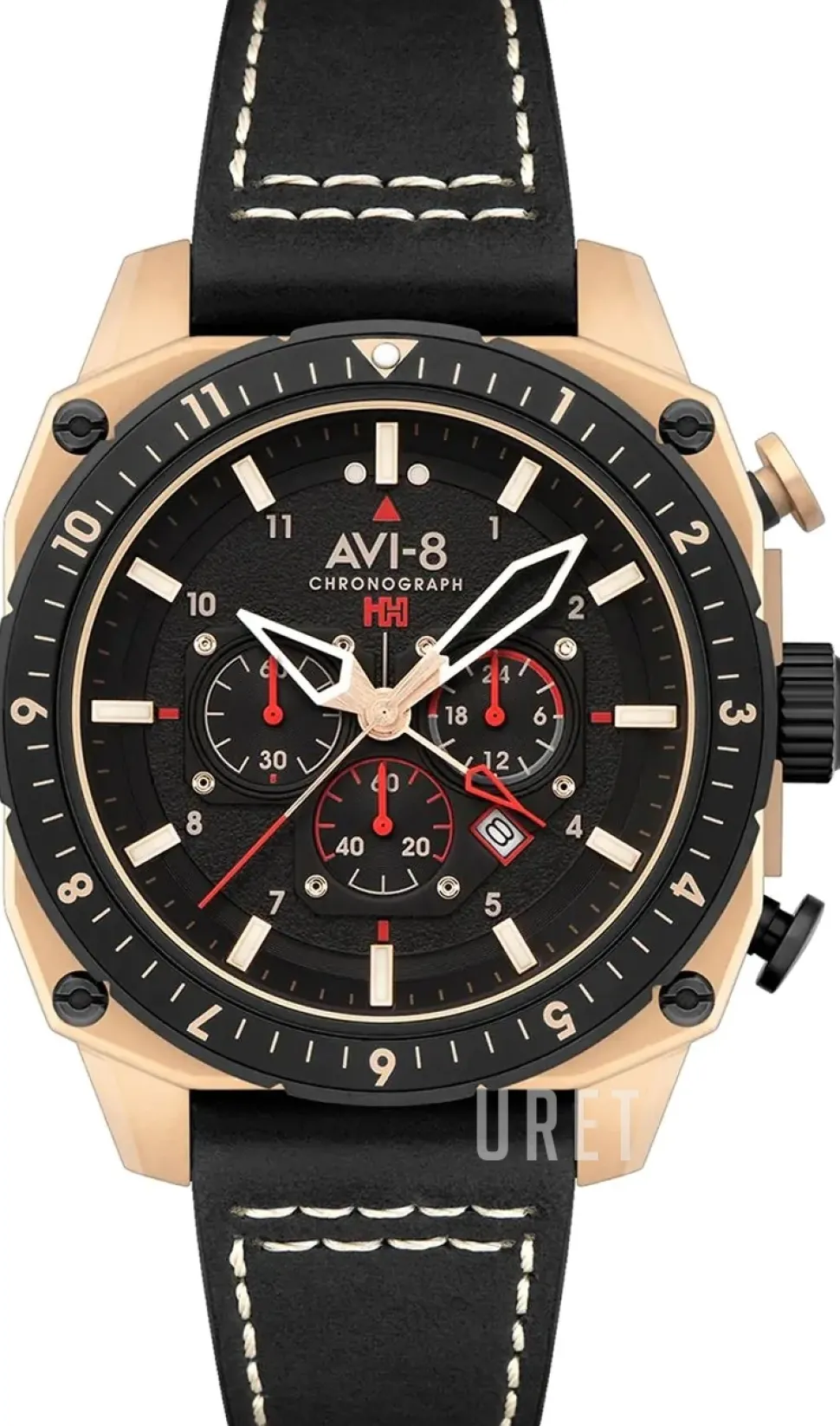 Hawker Hunter Svart/Läder Ø43 mm