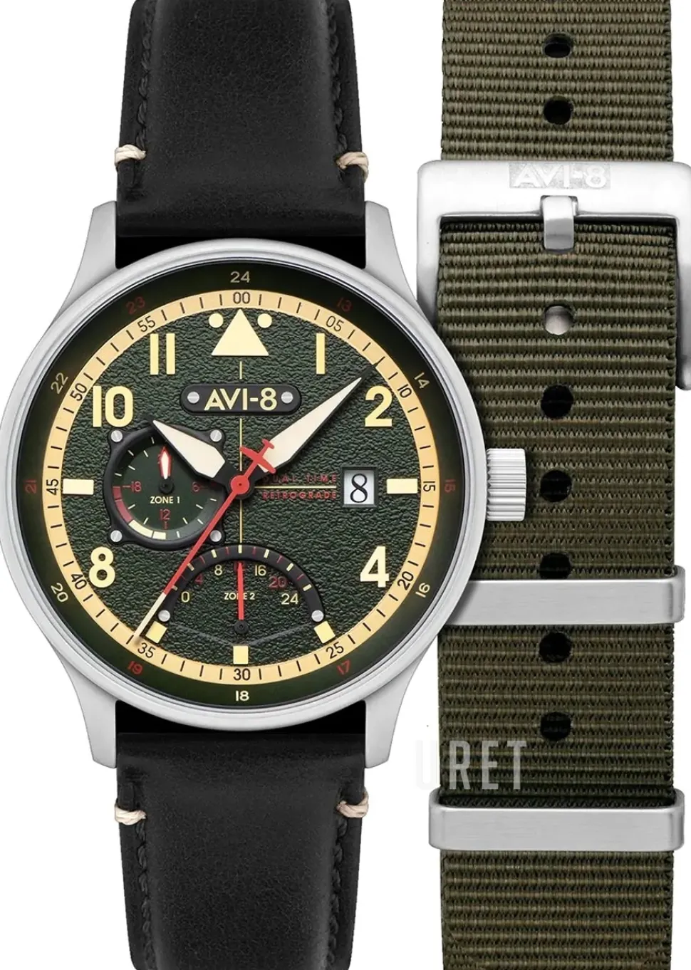 Hawker Hurricane Grön/Läder Ø44 mm