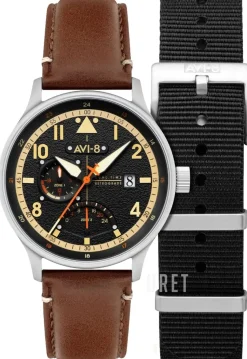 Hawker Hurricane Svart/Läder Ø44 mm