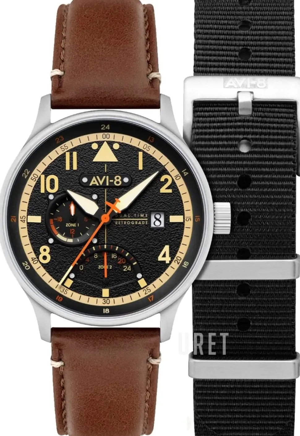 Hawker Hurricane Svart/Läder Ø44 mm