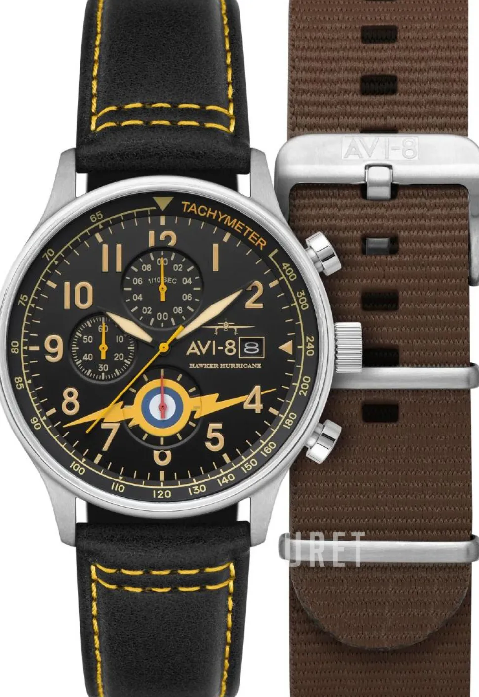 Hawker Hurricane Svart/Läder Ø43.5 mm