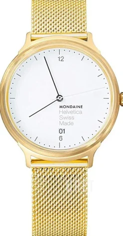 Helvetica Vit/Gulguldtonat stål Ø38 mm