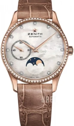 Heritage Ultra Thin Lady Moonphase Vit/Läder Ø33 mm