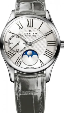 Heritage Ultra Thin Lady Moonphase Silverfärgad/Läder Ø33 mm