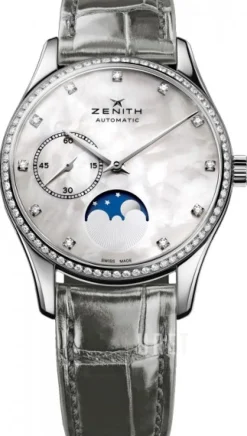 Heritage Ultra Thin Lady Moonphase Vit/Läder Ø33 mm