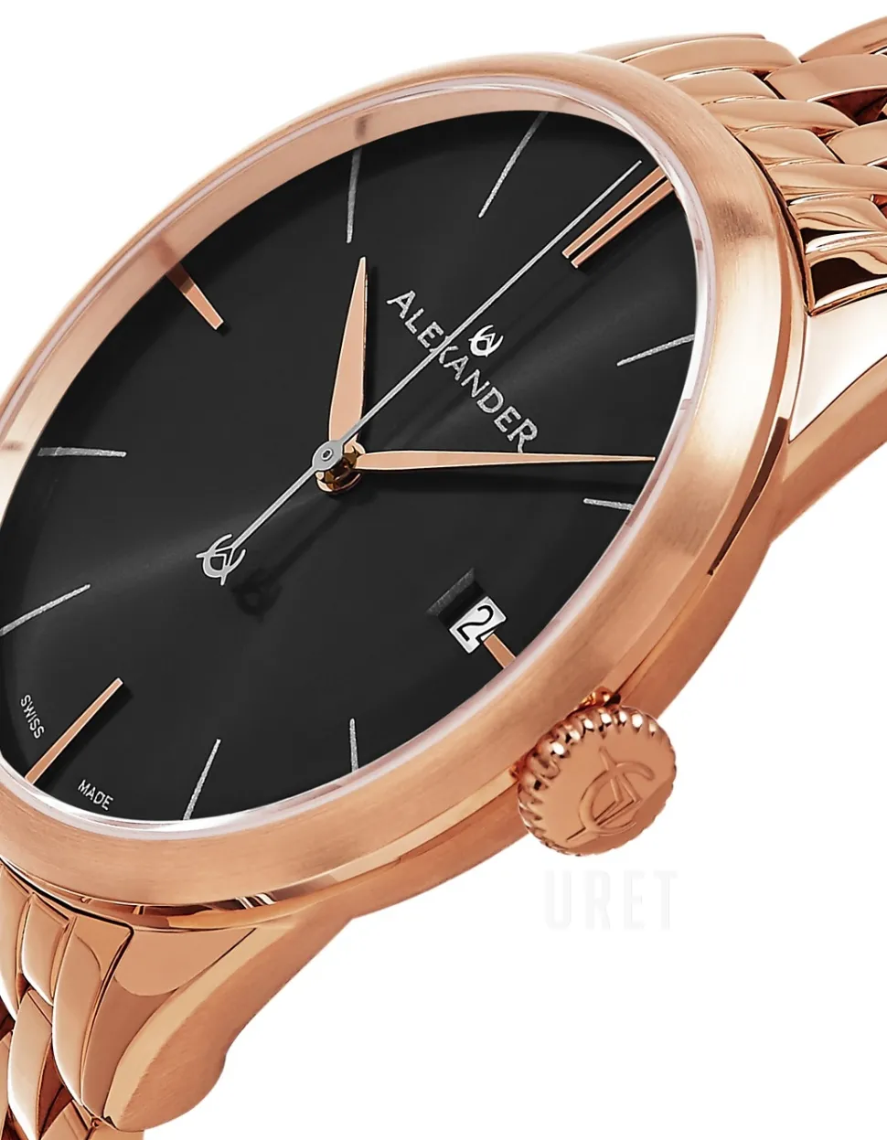 Heroic Svart/Roséguldstonat stål Ø40 mm