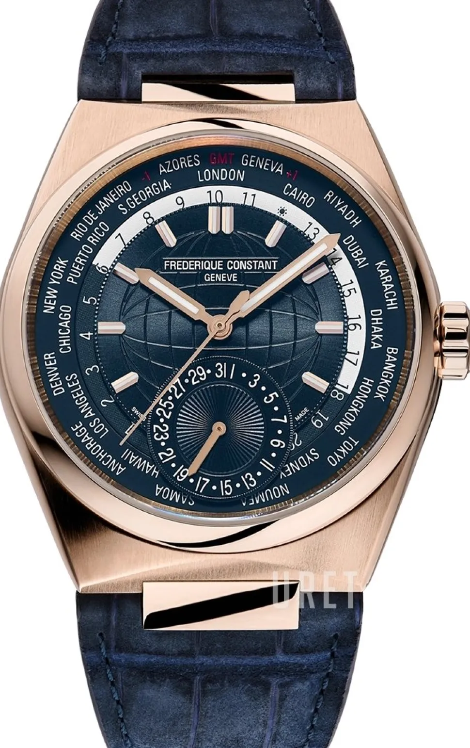 Highlife Worldtimer Manufacturer Blå/Läder Ø41 mm