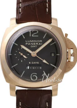 Historic Luminor 1950 8 Days GMT Svart/Läder Ø44 mm