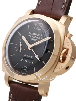 Historic Luminor 1950 8 Days GMT Svart/Läder Ø44 mm