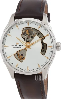 Jazzmaster Open Heart Silverfärgad/Läder Ø40 mm