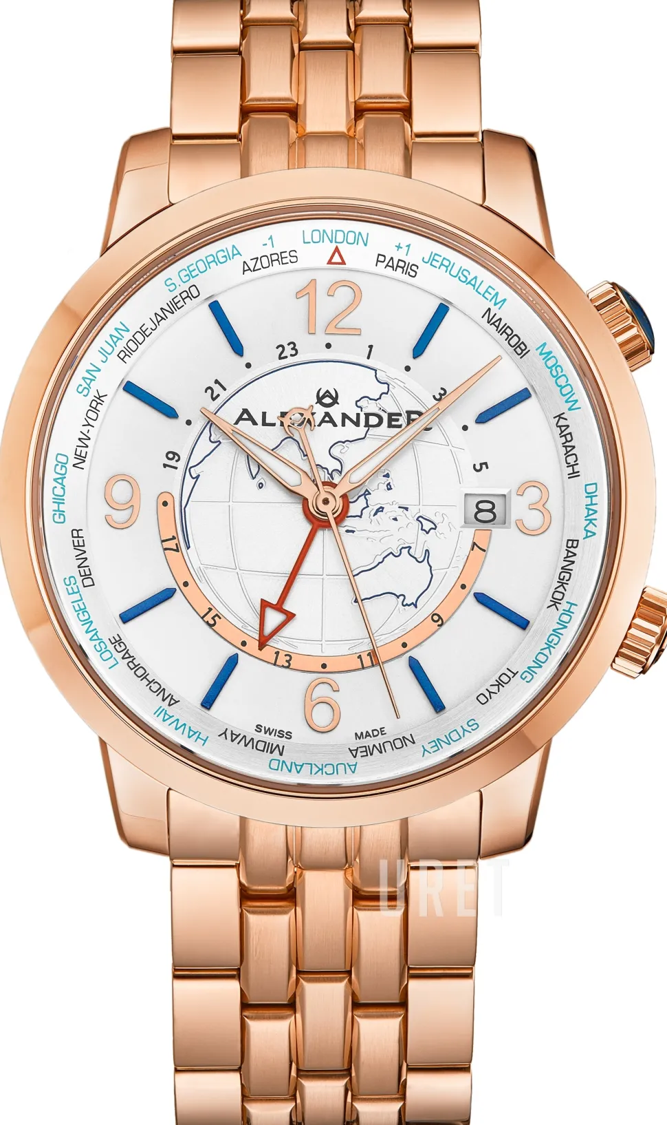 Journeyman Vit/Roséguldstonat stål Ø42 mm