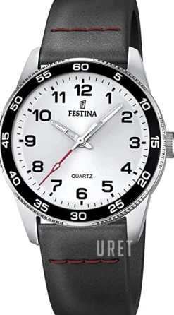 Junior Silverfärgad/Läder Ø34 mm