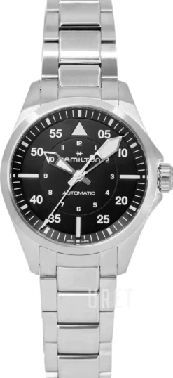 Khaki Aviation Pilot Svart/Stål Ø36 mm