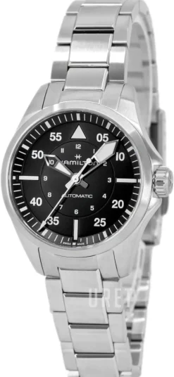 Khaki Aviation Pilot Svart/Stål Ø36 mm