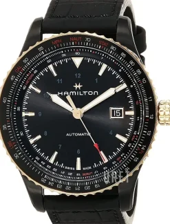 Khaki Aviation Svart/Läder Ø42 mm