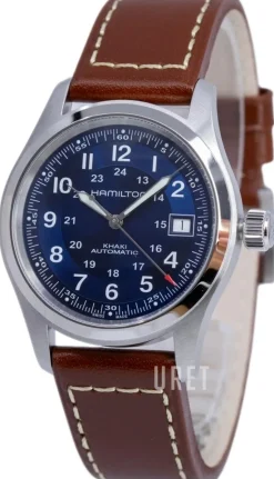 Khaki Field Blå/Läder Ø38 mm