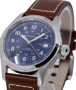 Khaki Field Blå/Läder Ø38 mm