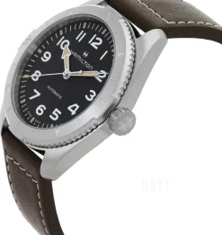 Khaki Field Expedition Svart/Läder Ø37 mm