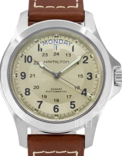 Khaki Field King Auto Beige/Läder Ø40 mm