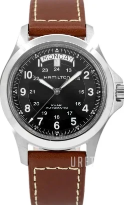 Khaki Field King Automatic Svart/Läder Ø40 mm