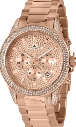 La Passion Kristallinfattad/Roséguldstonat stål Ø42 mm