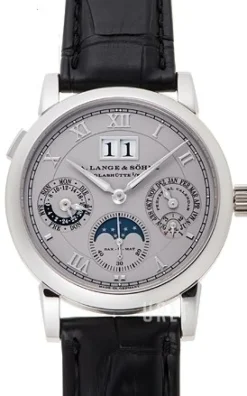 Langematik-Perpetual Silverfärgad/Läder Ø38.5 mm