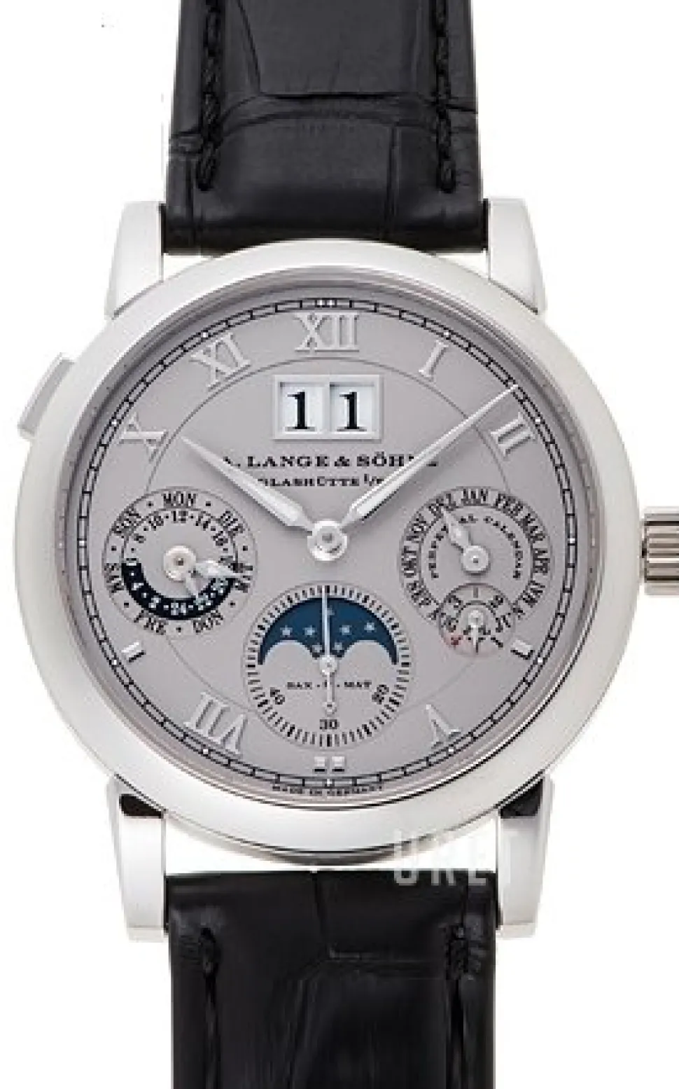 Langematik-Perpetual Silverfärgad/Läder Ø38.5 mm