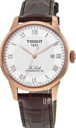 Le Locle Silverfärgad/Läder Ø39 mm