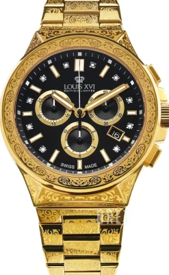 Le Monarque Svart/Gulguldtonat stål Ø42 mm