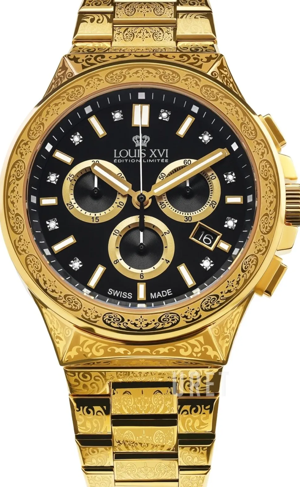 Le Monarque Svart/Gulguldtonat stål Ø42 mm