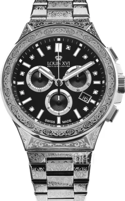 Le Monarque Svart/Stål Ø42 mm