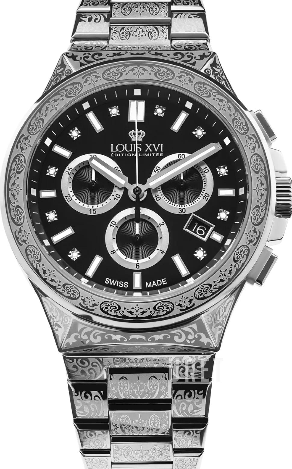 Le Monarque Svart/Stål Ø42 mm