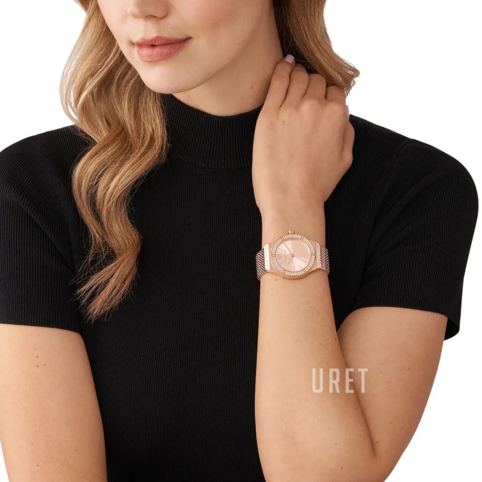 Lennox Roséguldstonad/Roséguldstonat stål Ø37 mm