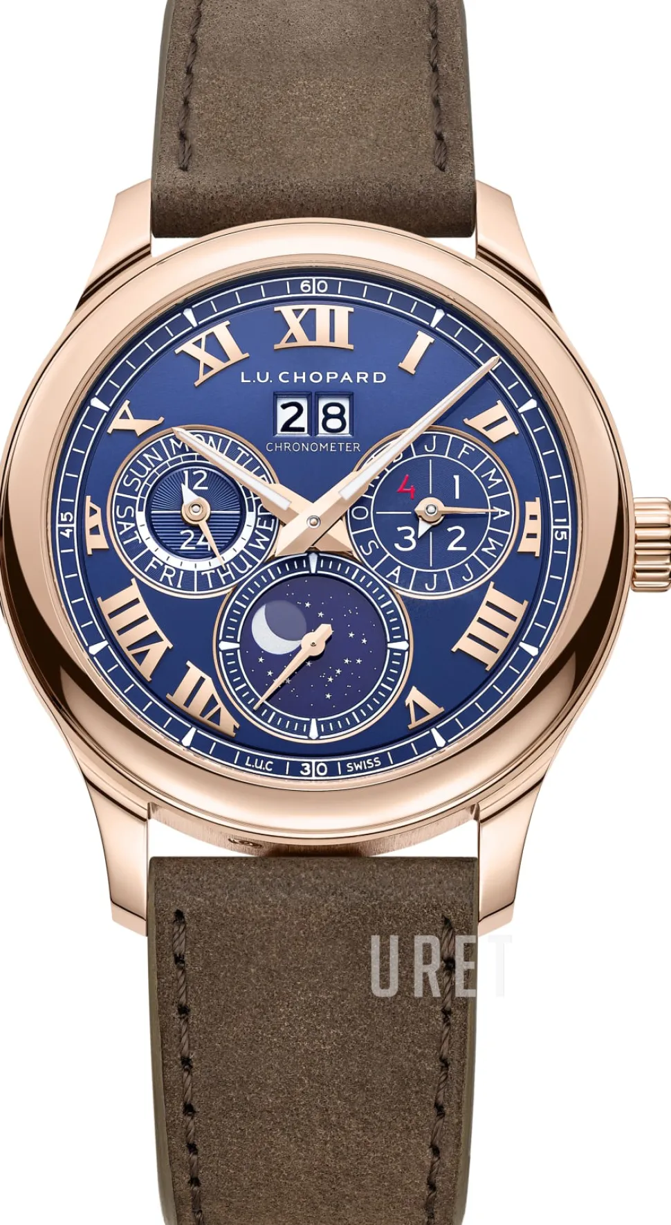 L.U.C Blå/Läder Ø43 mm